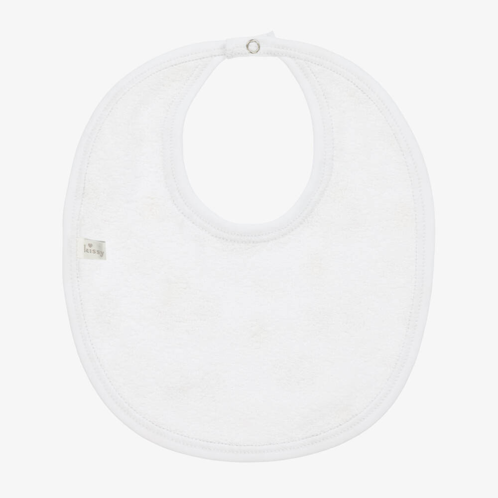 كيسي كيسي-مريلة قطن بيما لون أبيض للمواليد | Childrensalon Outlet