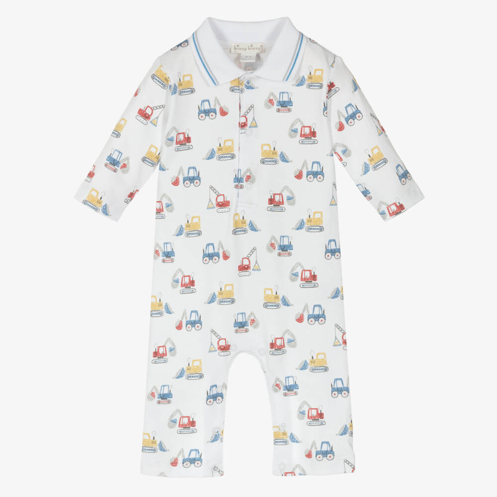 Kissy Kissy-Белый боди с принтом экскаватора для мальчиков | Childrensalon Outlet
