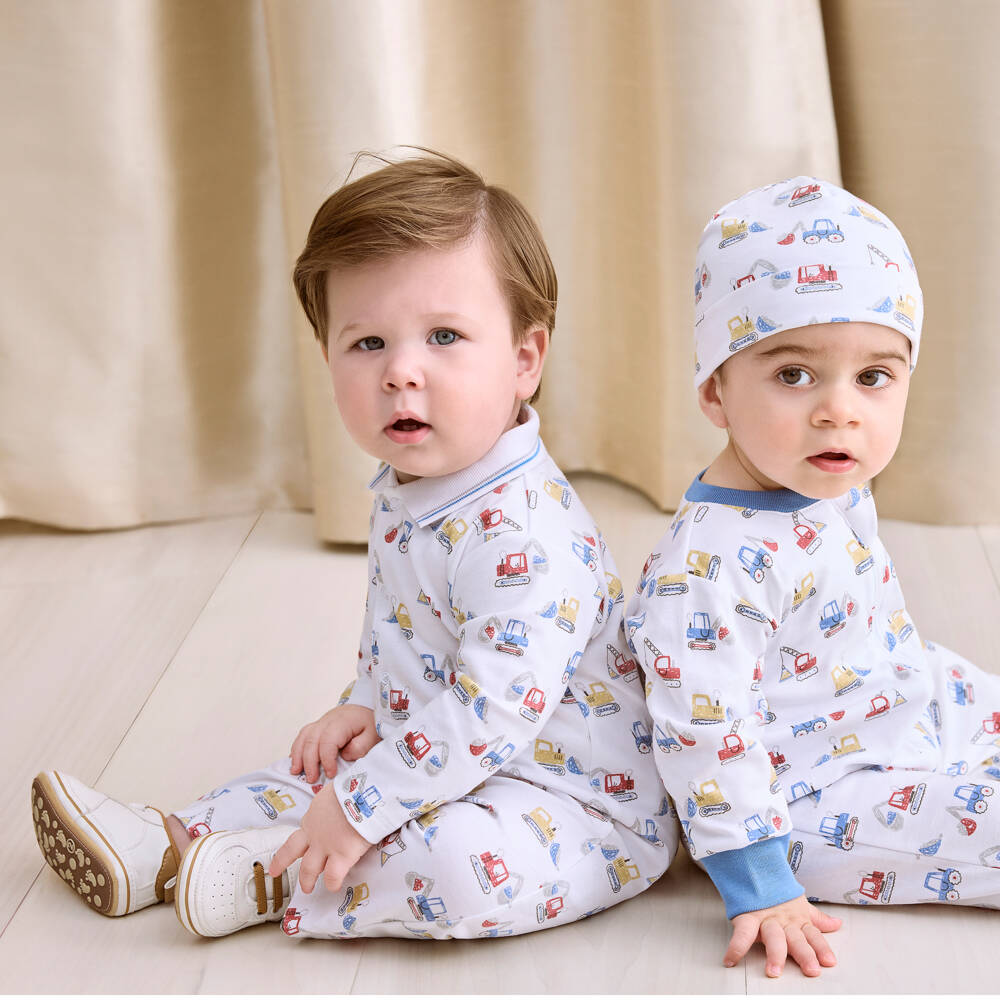 Kissy Kissy-Белый боди с принтом экскаватора для мальчиков | Childrensalon Outlet