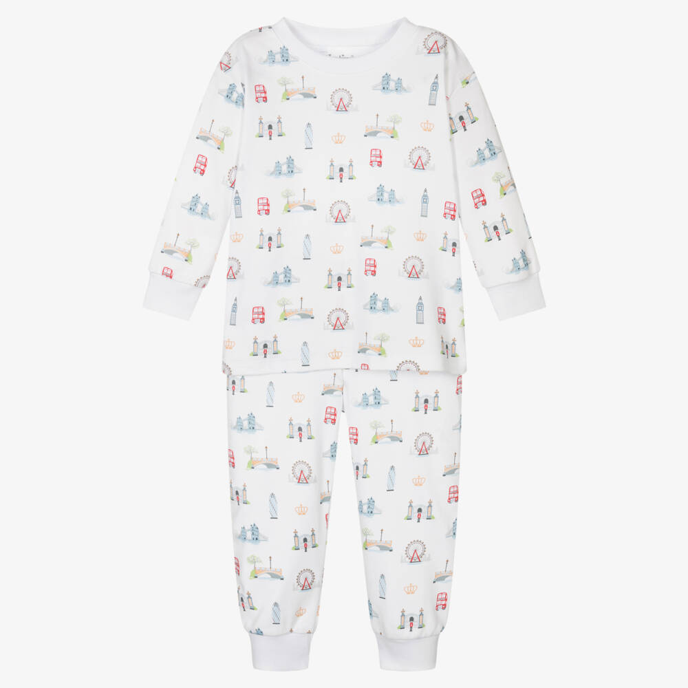 Kissy Kissy-Boys White Cotton London Getaway Pyjamas | Childrensalon Outlet