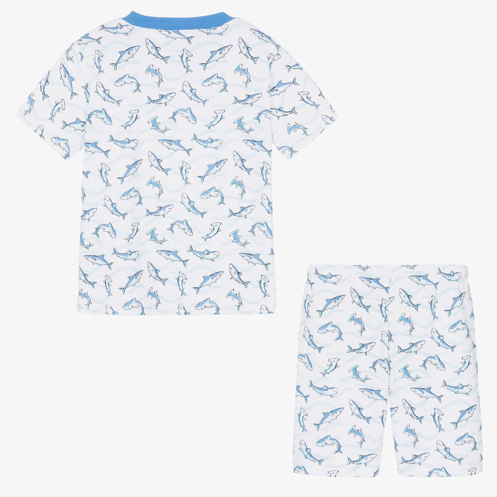 Kissy Kissy-Boys White Cotton Swift Sharks Pyjamas | Childrensalon Outlet