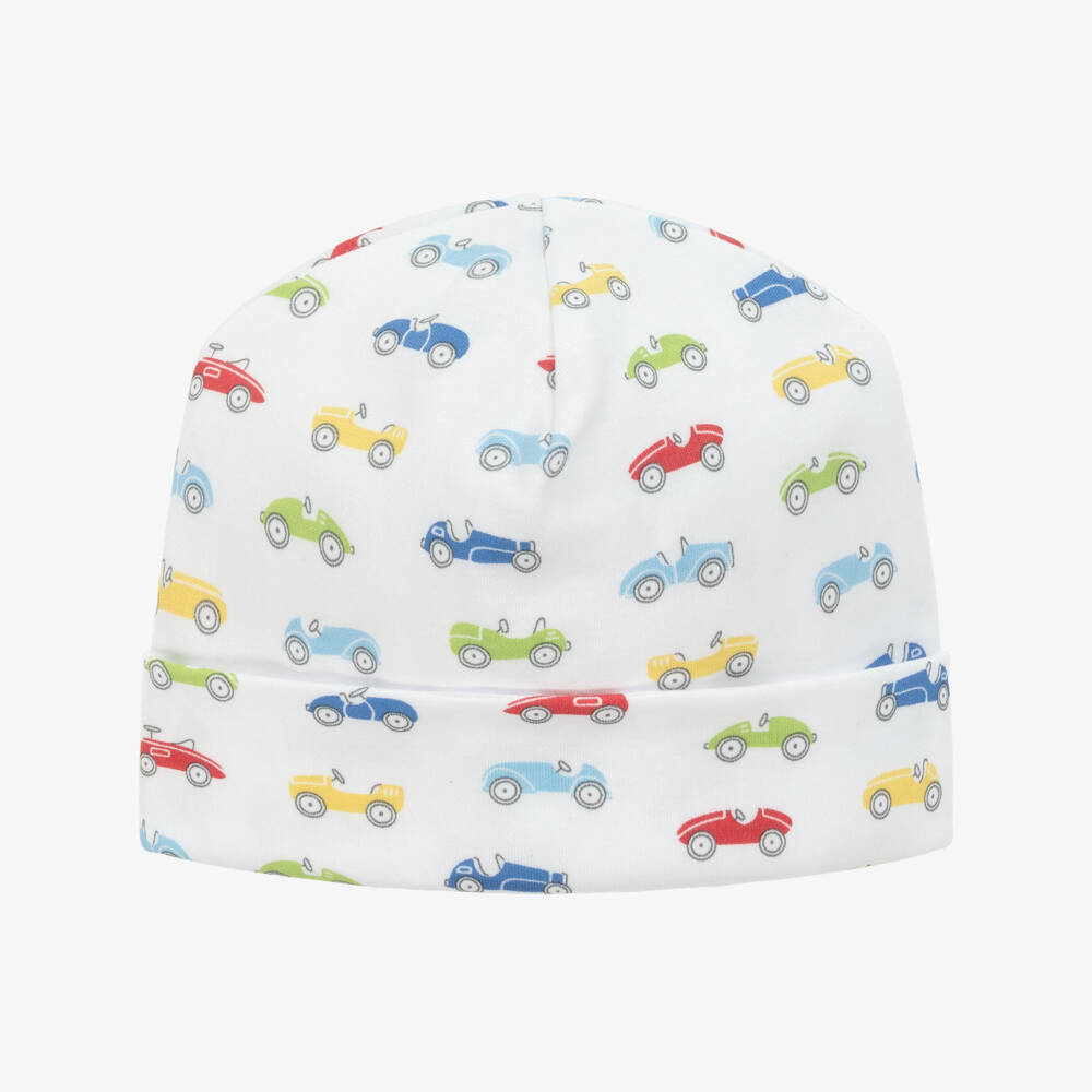 Kissy Kissy-Boys White Cozy Car Print Hat | Childrensalon Outlet