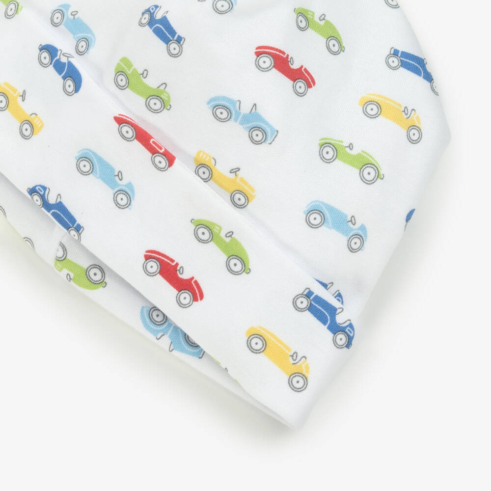 Kissy Kissy-Белая уютная шапка с принтом автомобиля для мальчиков | Childrensalon Outlet