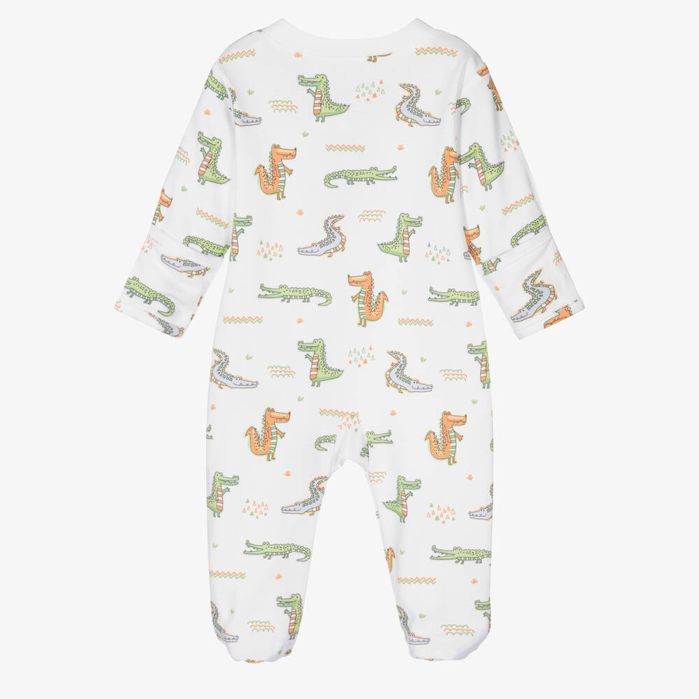 Kissy Kissy-Boys White Crocodile Crew Babygrow | Childrensalon Outlet