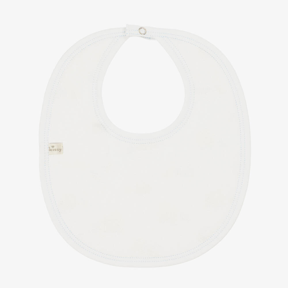 Kissy Kissy-Boys White Digger Cotton Bib | Childrensalon Outlet