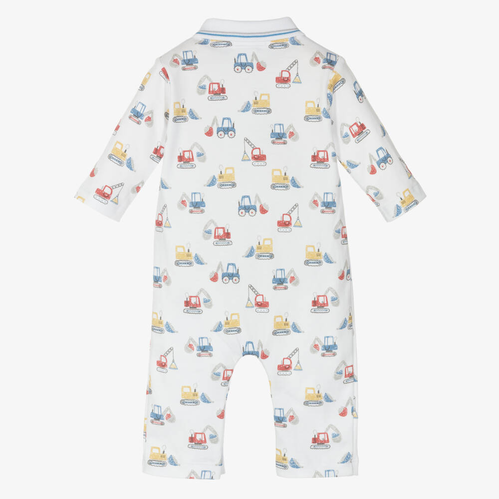 Kissy Kissy-Белый боди с принтом экскаватора для мальчиков | Childrensalon Outlet