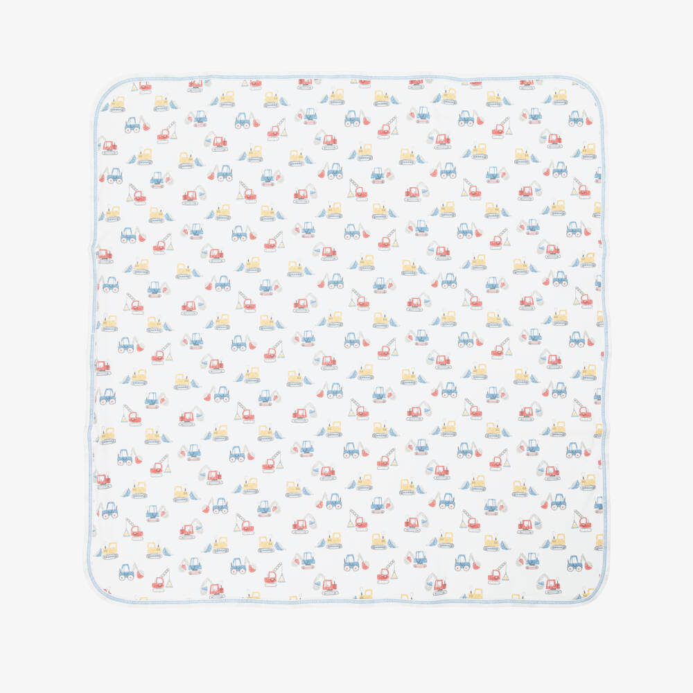 Kissy Kissy-Уютное белое одеяло для мальчиков с экскаватором | Childrensalon Outlet