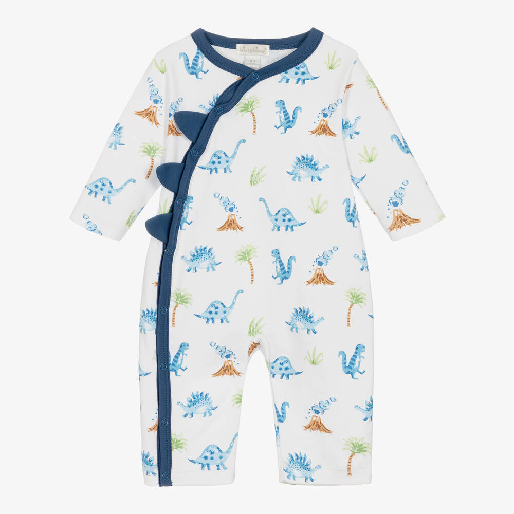 Kissy Kissy - Boys White Dino Territory Cotton Romper | Childrensalon