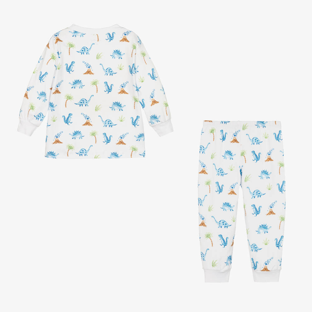 Kissy Kissy-Boys White Dino Territory Pima Cotton Pyjamas | Childrensalon Outlet