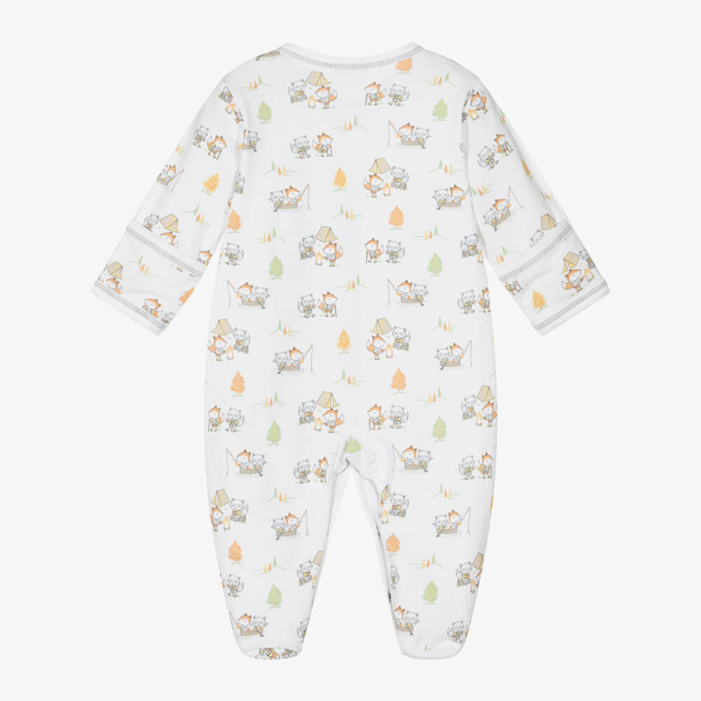 Kissy Kissy-Boys White Fox Print Babygrow | Childrensalon Outlet