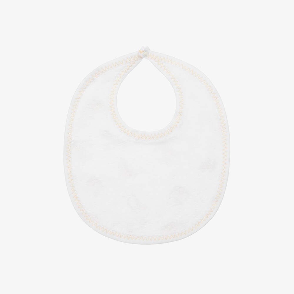 Kissy Kissy-Boys White Giraffe Cotton Bib | Childrensalon Outlet