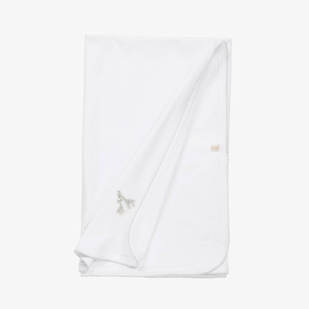 Kissy Kissy-Boys White Giraffe Cotton Blanket | Childrensalon Outlet