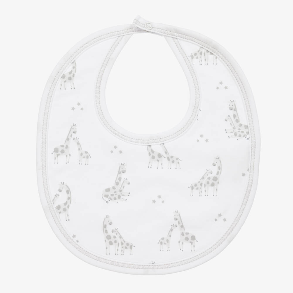 Kissy Kissy-Boys White Giraffe Delight Bib | Childrensalon Outlet