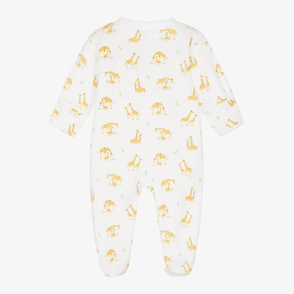 Kissy Kissy-Boys White Giraffe Print Babygrow | Childrensalon Outlet