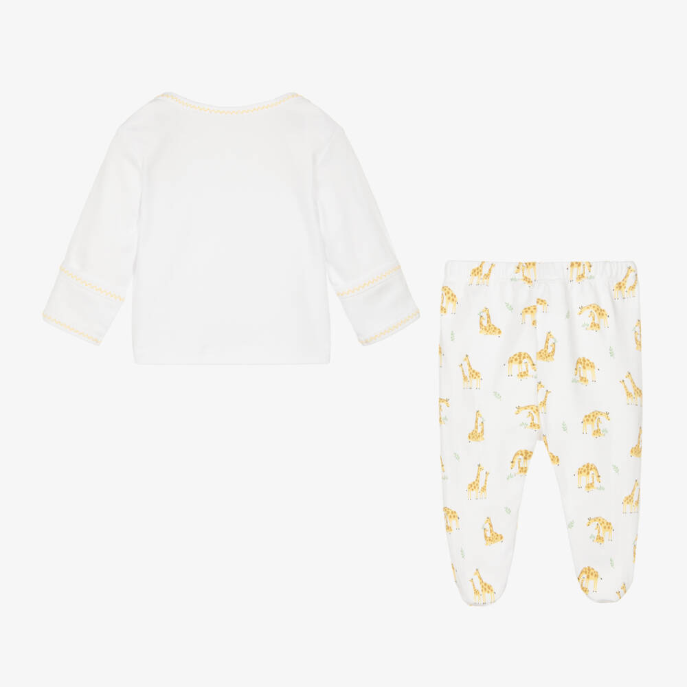 Kissy Kissy-Boys White Giraffe Soft Cotton Set | Childrensalon Outlet