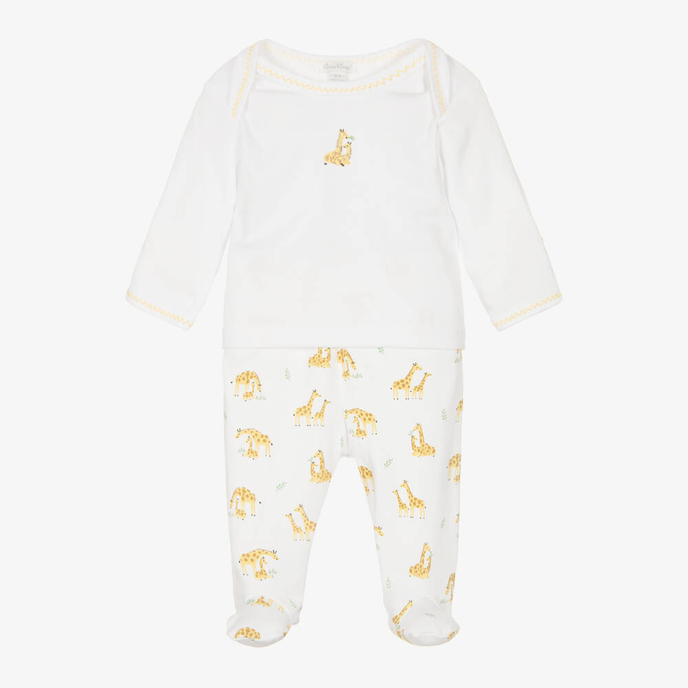 Kissy Kissy-Boys White Giraffe Soft Cotton Set | Childrensalon Outlet