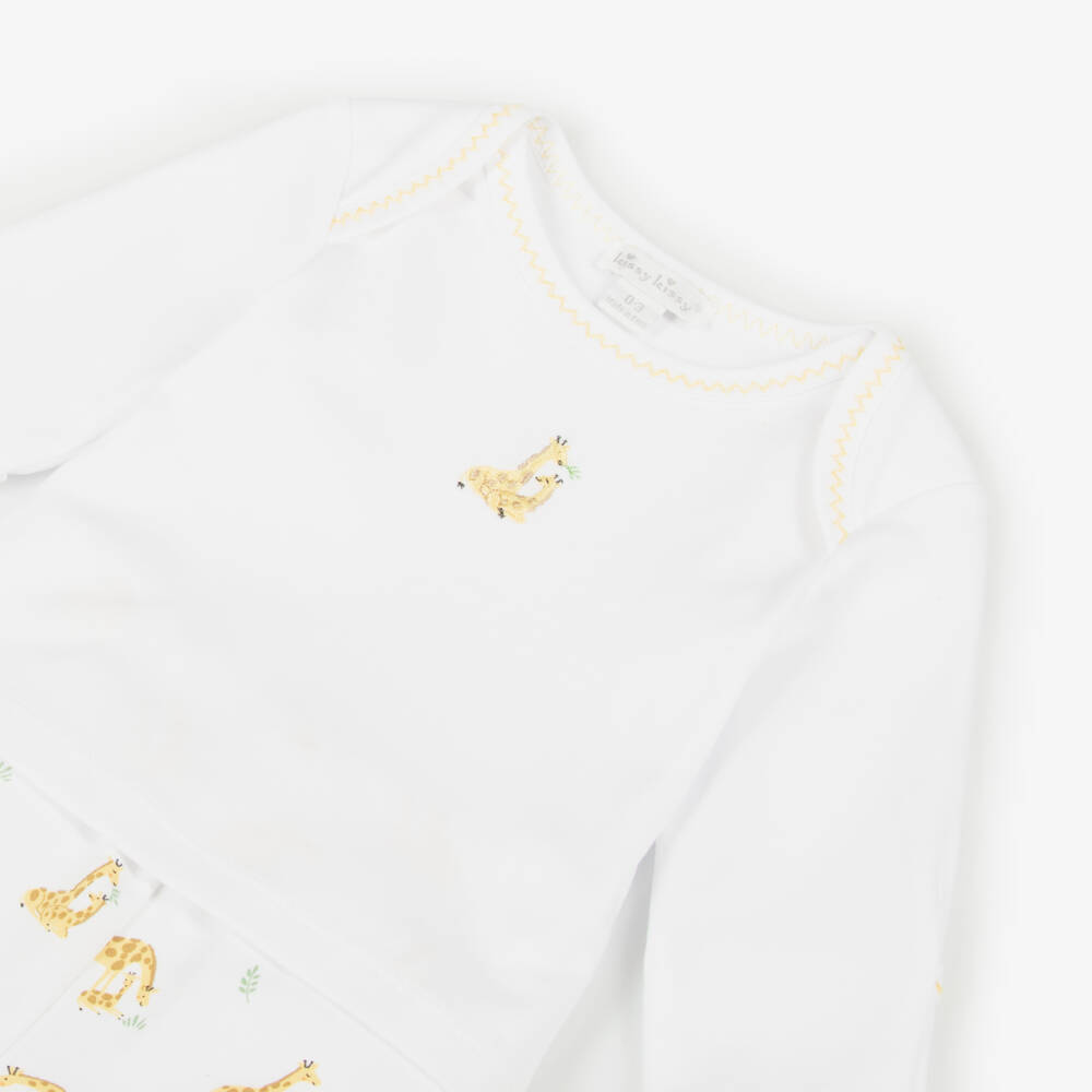 Kissy Kissy-Boys White Giraffe Soft Cotton Set | Childrensalon Outlet