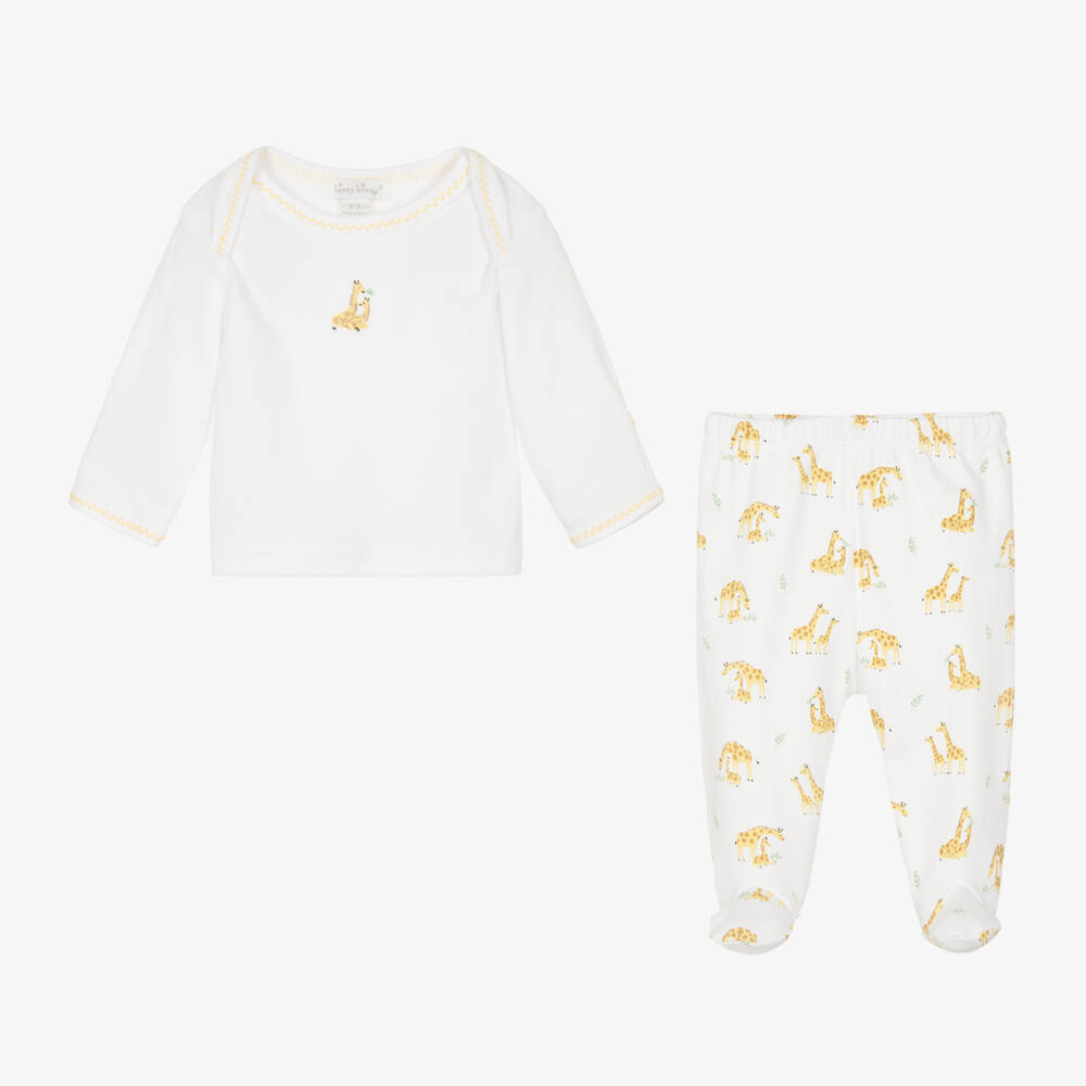 Kissy Kissy-Boys White Giraffe Soft Cotton Set | Childrensalon Outlet
