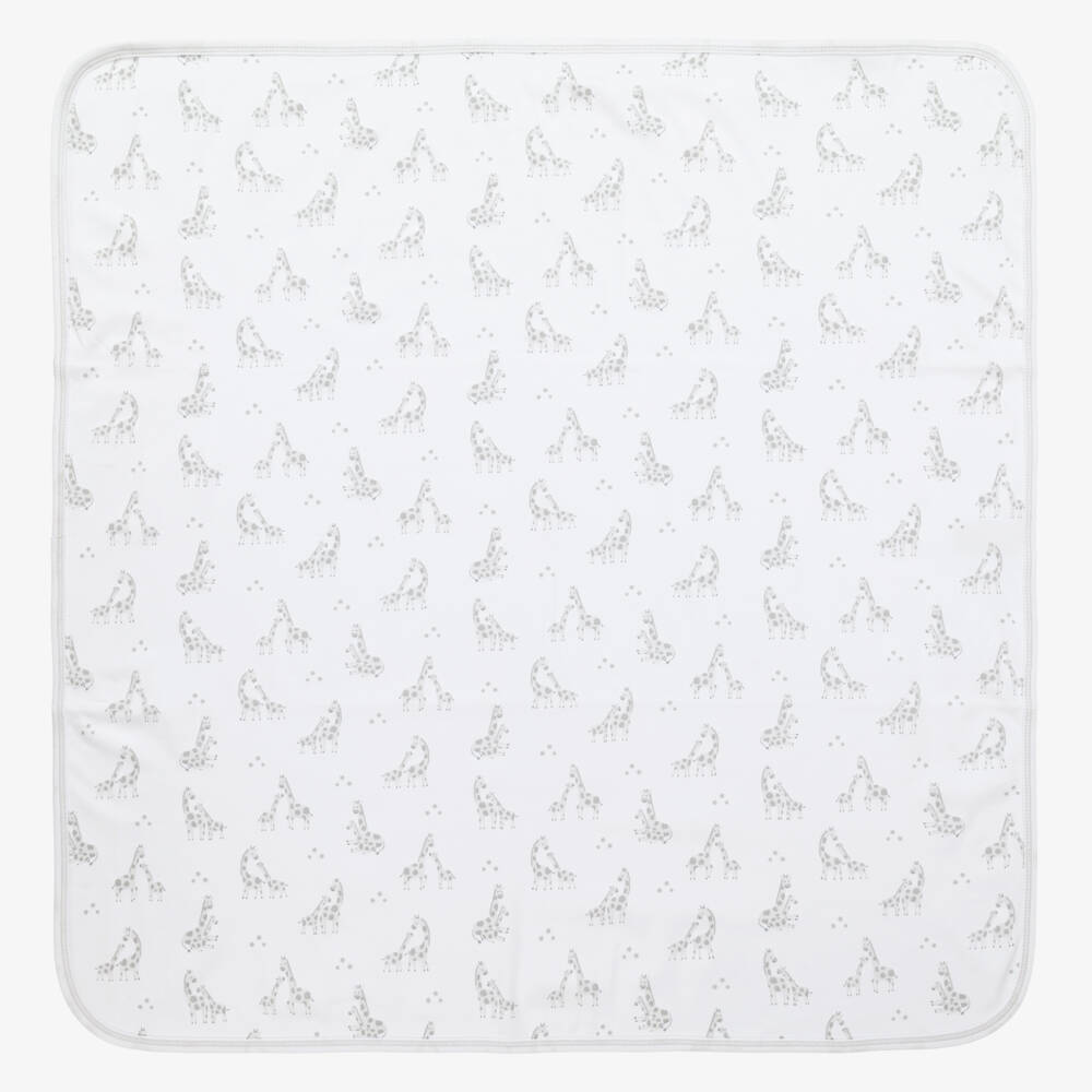 Kissy Kissy-Boys White Grey Giraffe Blanket | Childrensalon Outlet