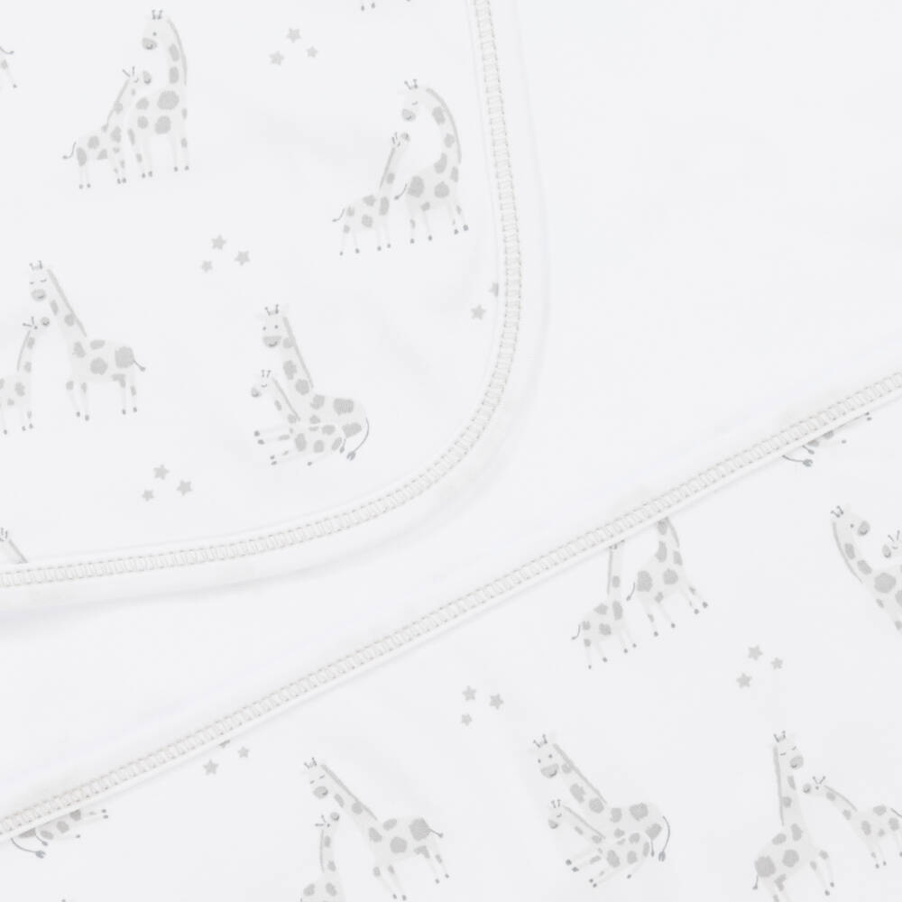 Kissy Kissy-Boys White Grey Giraffe Blanket | Childrensalon Outlet