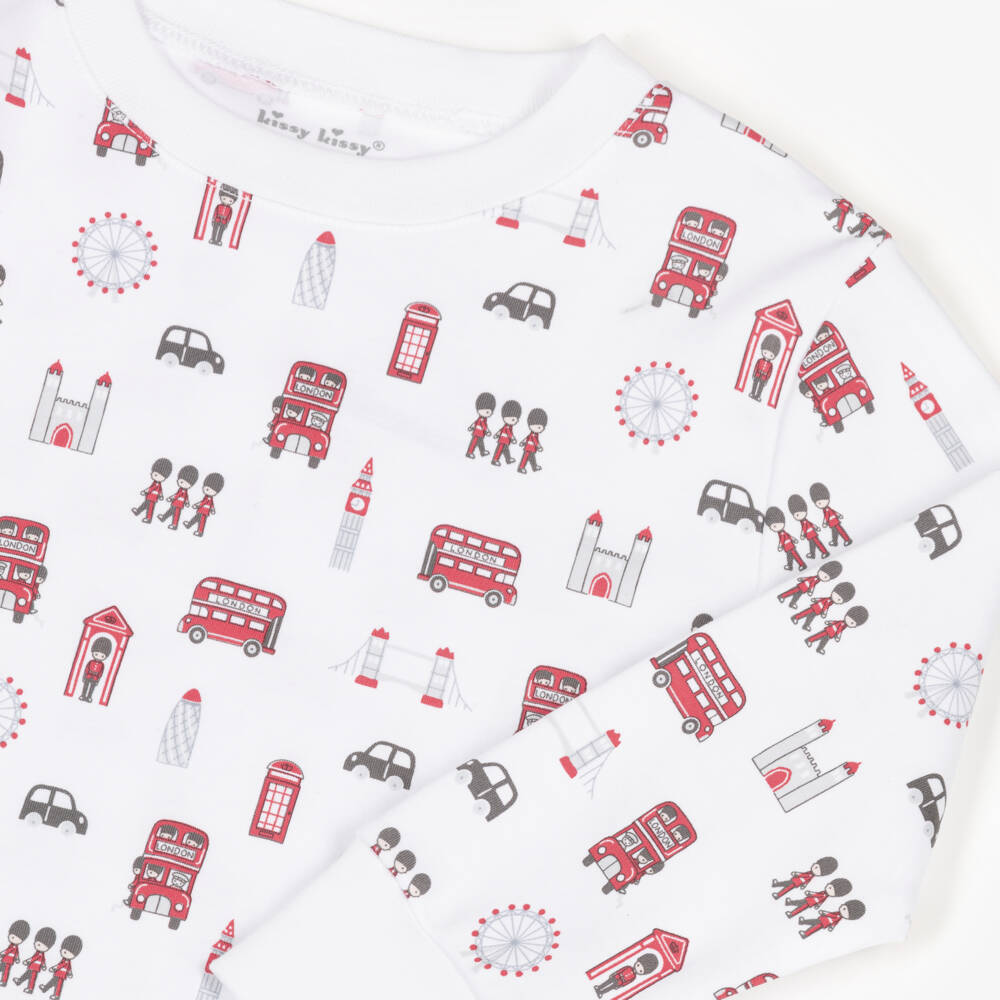 Kissy Kissy-Пижама с принтом Лондон белая для мальчиков | Childrensalon Outlet
