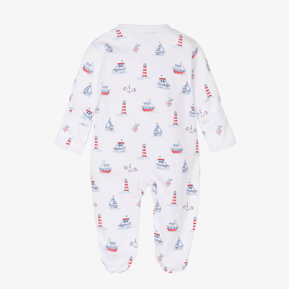 Kissy Kissy-Boys White Nautical Pima Babygrow | Childrensalon Outlet