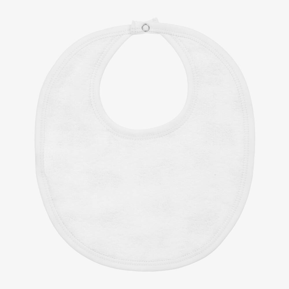 كيسي كيسي-مريلة قطن بيما لون أبيض للمواليد | Childrensalon Outlet