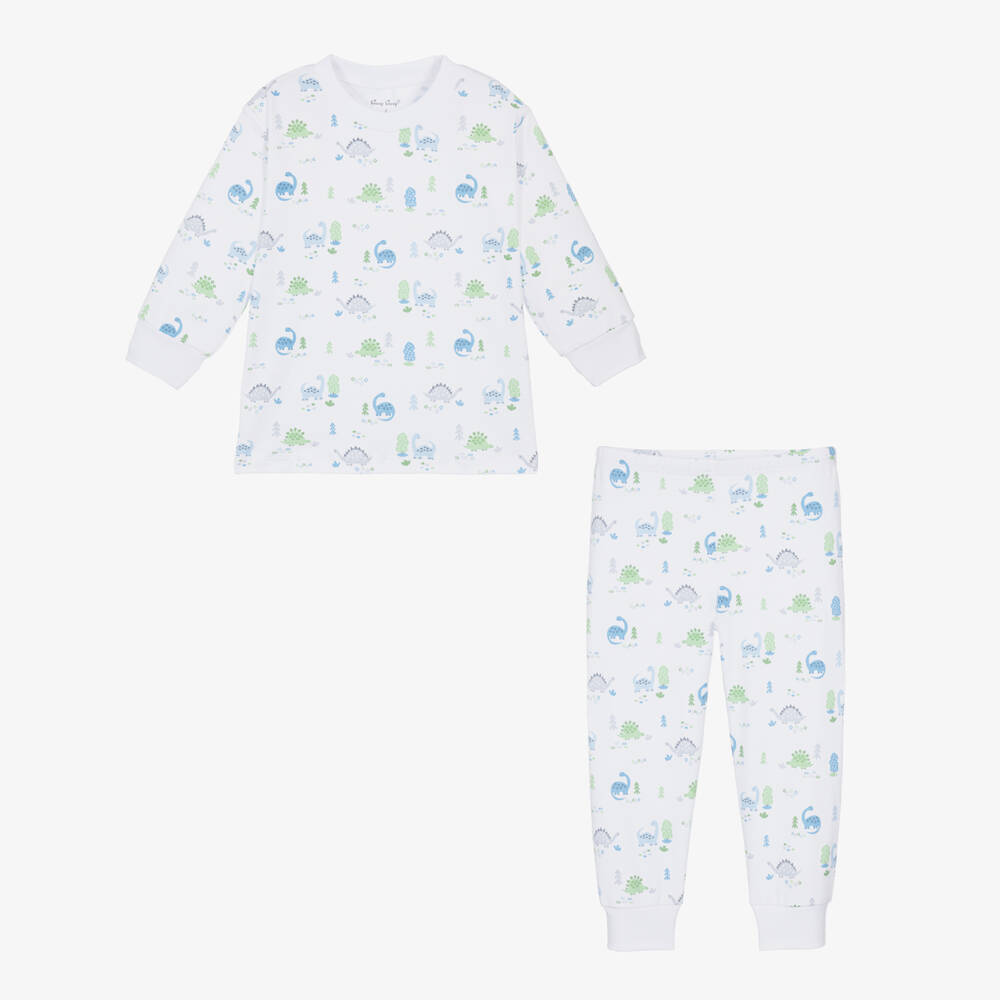 Kissy Kissy-Boys White Pima Cotton Dinosaur Era Pyjamas | Childrensalon Outlet