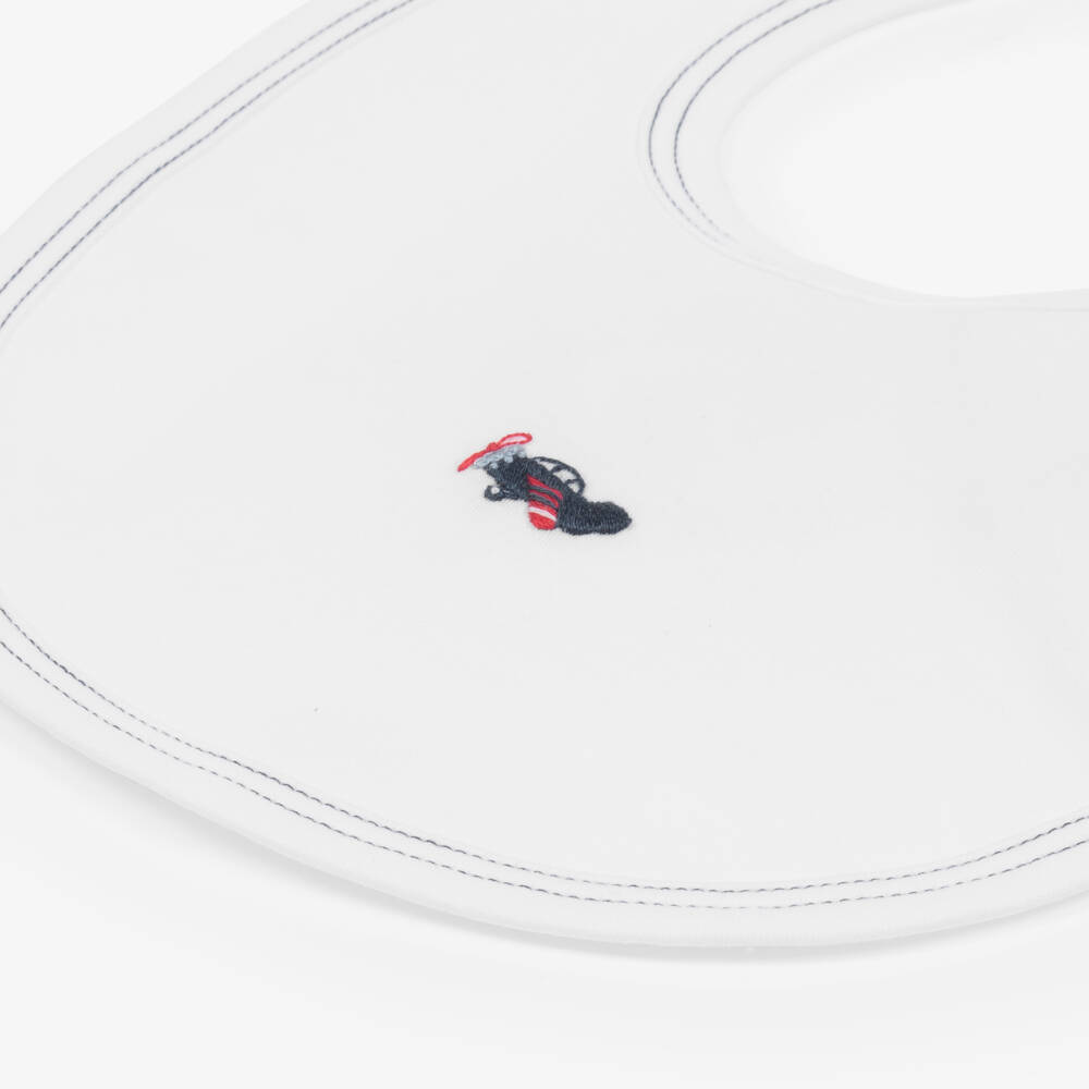 Kissy Kissy-مريلة أطفال ولادي قطن بيما لون أبيض | Childrensalon Outlet