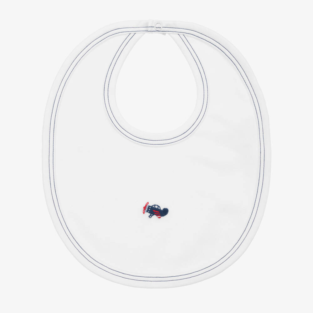 Kissy Kissy-Boys White Pima Cotton Plane Bib | Childrensalon Outlet