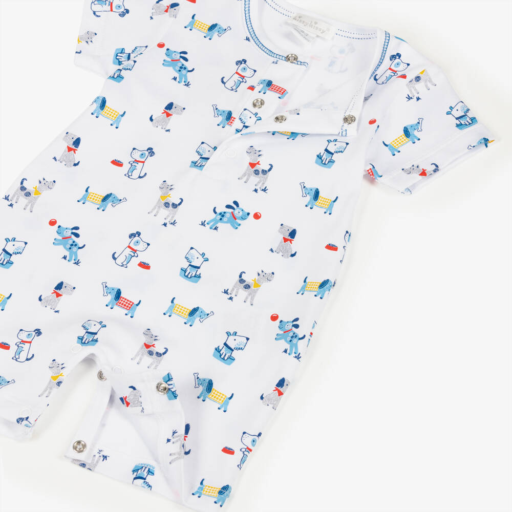 Kissy Kissy-Boys White Pima Cotton Puppy Shortie | Childrensalon Outlet