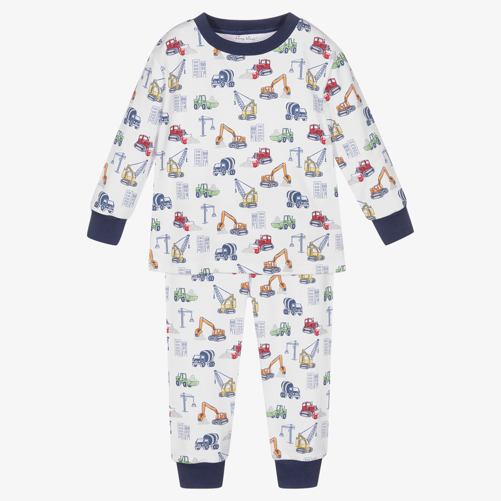 Kissy Kissy - Boys White Pima Cotton Pyjamas | Childrensalon