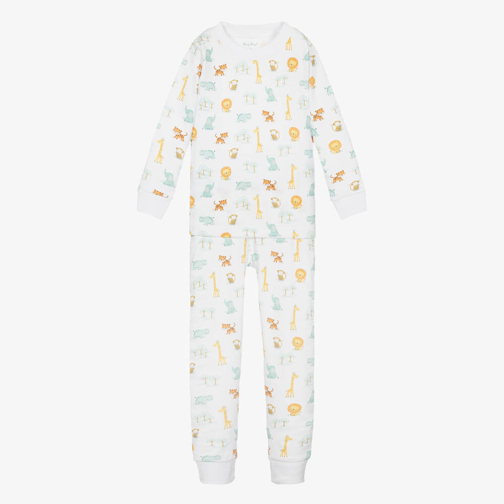 Kissy Kissy - Pyjama blanc en Pima safari garçon | Childrensalon