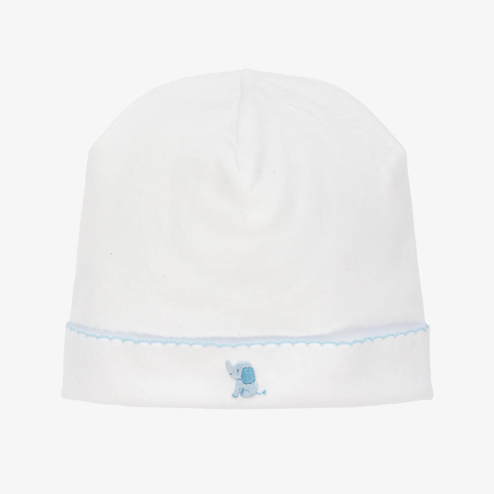 Kissy Kissy - Boys White Pima Cotton Safari Style Hat  | Childrensalon