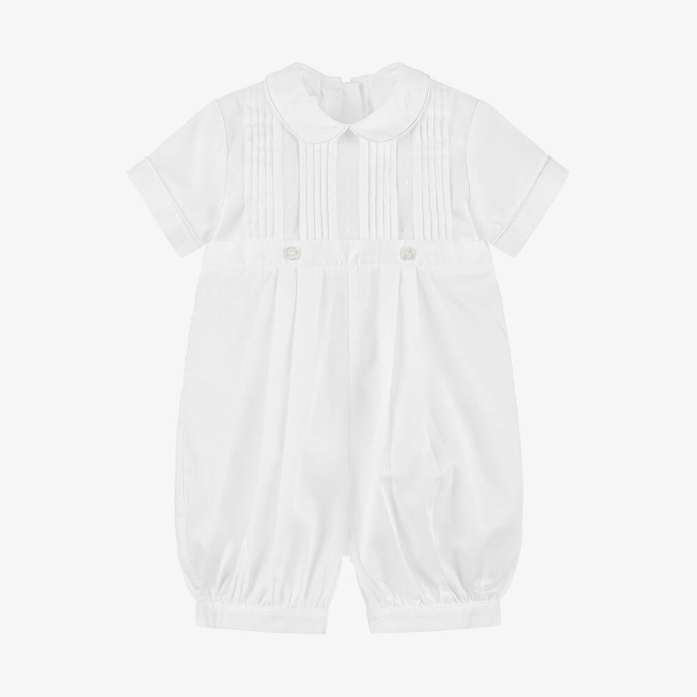 Kissy Kissy-Boys White Pima Cotton Shortie | Childrensalon Outlet