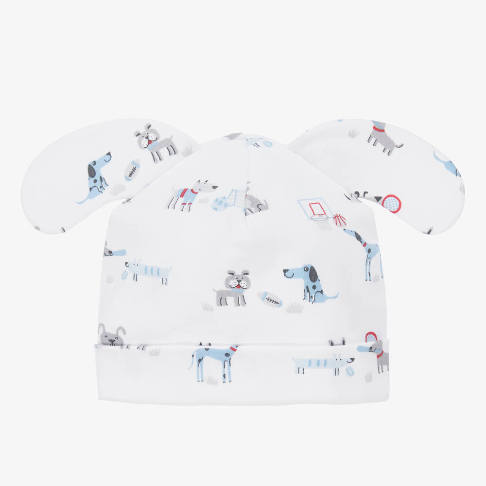 Kissy Kissy - Bonnet blanc coton Pima Sporty Pups | Childrensalon