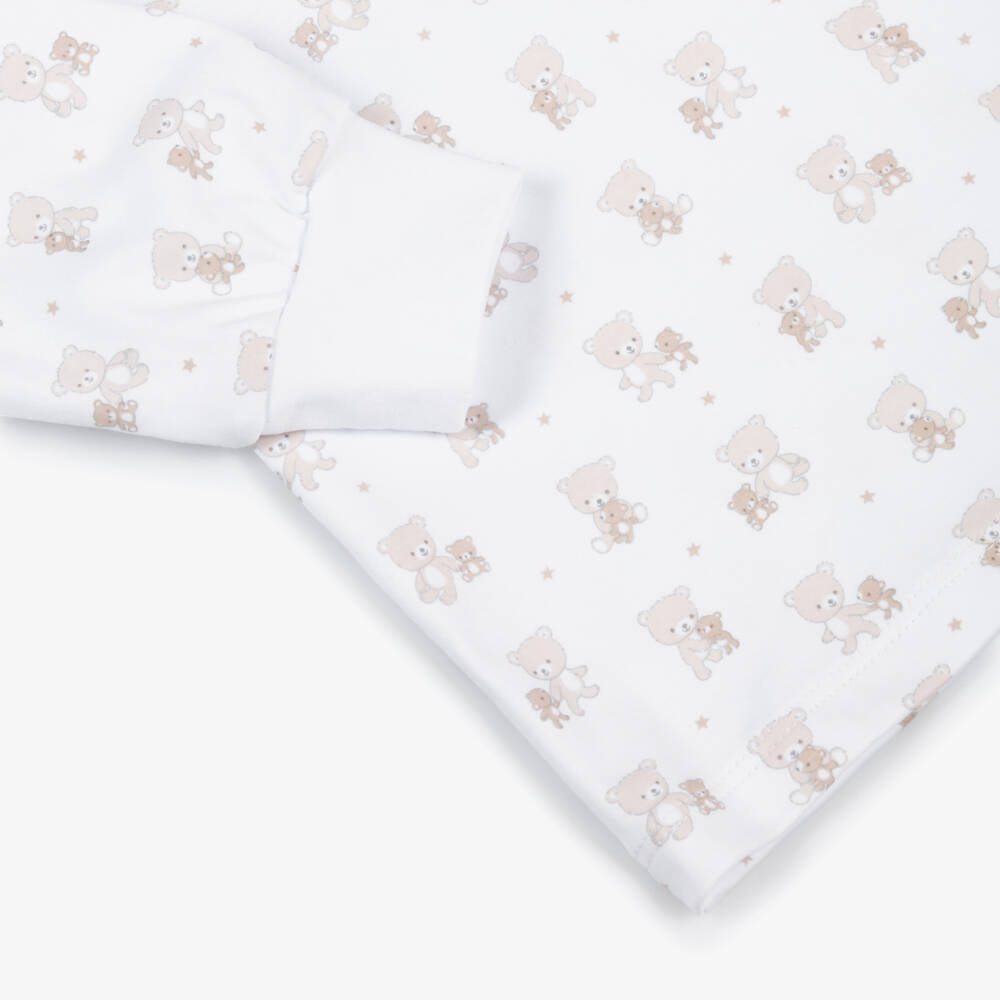 Kissy Kissy-Boys White Pima Cotton Teddy Bear Love Pyjamas | Childrensalon Outlet
