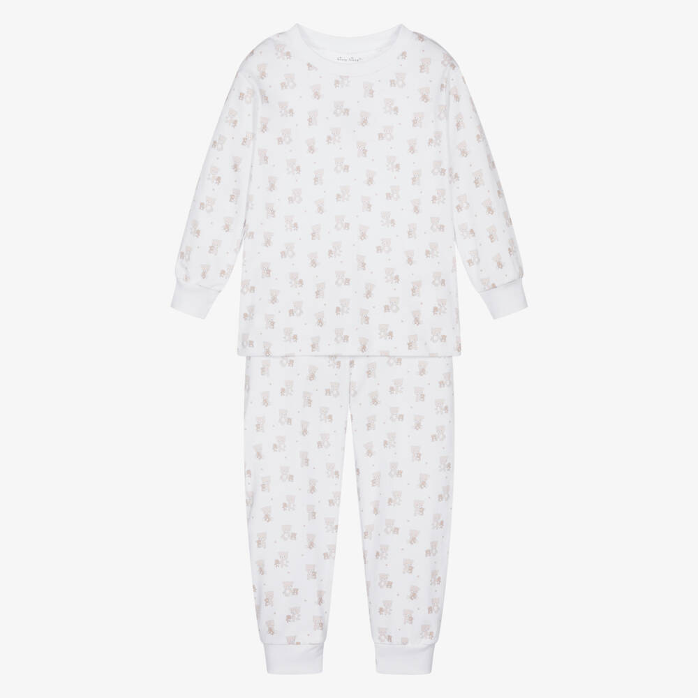 Kissy Kissy-Boys White Pima Cotton Teddy Bear Love Pyjamas | Childrensalon Outlet