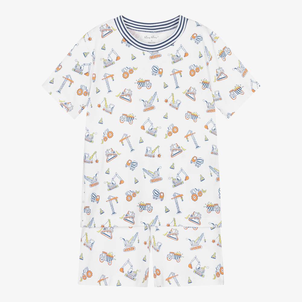 Kissy Kissy - Короткая белая пижама из хлопка пима для мальчиков | Childrensalon