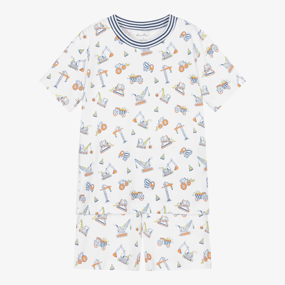 Kissy Kissy - Boys White Pima Short Pyjamas | Childrensalon