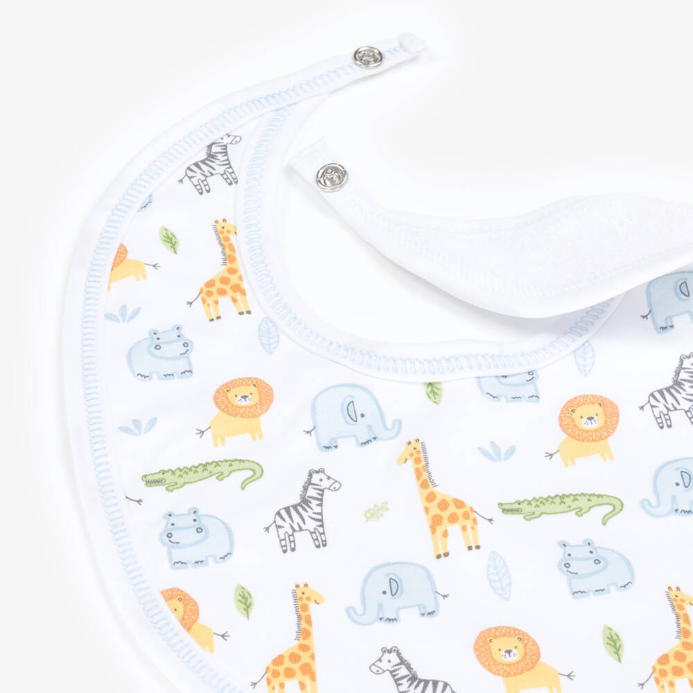 Kissy Kissy-Слюнявчик с белыми сафари животными для мальчиков | Childrensalon Outlet