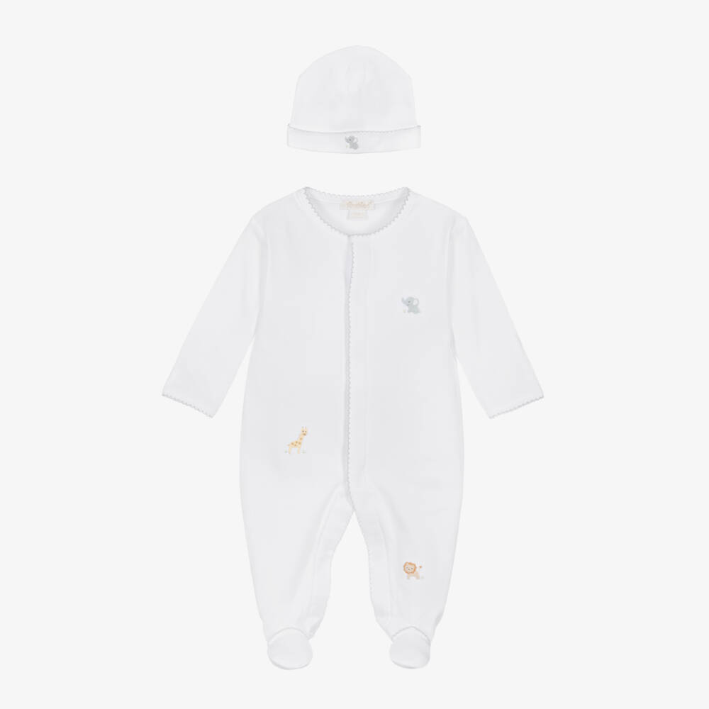 Kissy Kissy-Boys White Safari Babygrow Set | Childrensalon Outlet