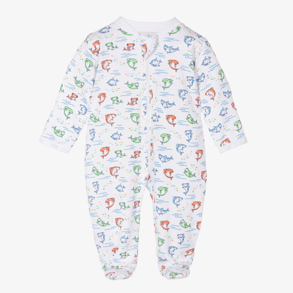 Kissy Kissy-Белый уютный комбинезон с принтом акулы для мальчиков | Childrensalon Outlet