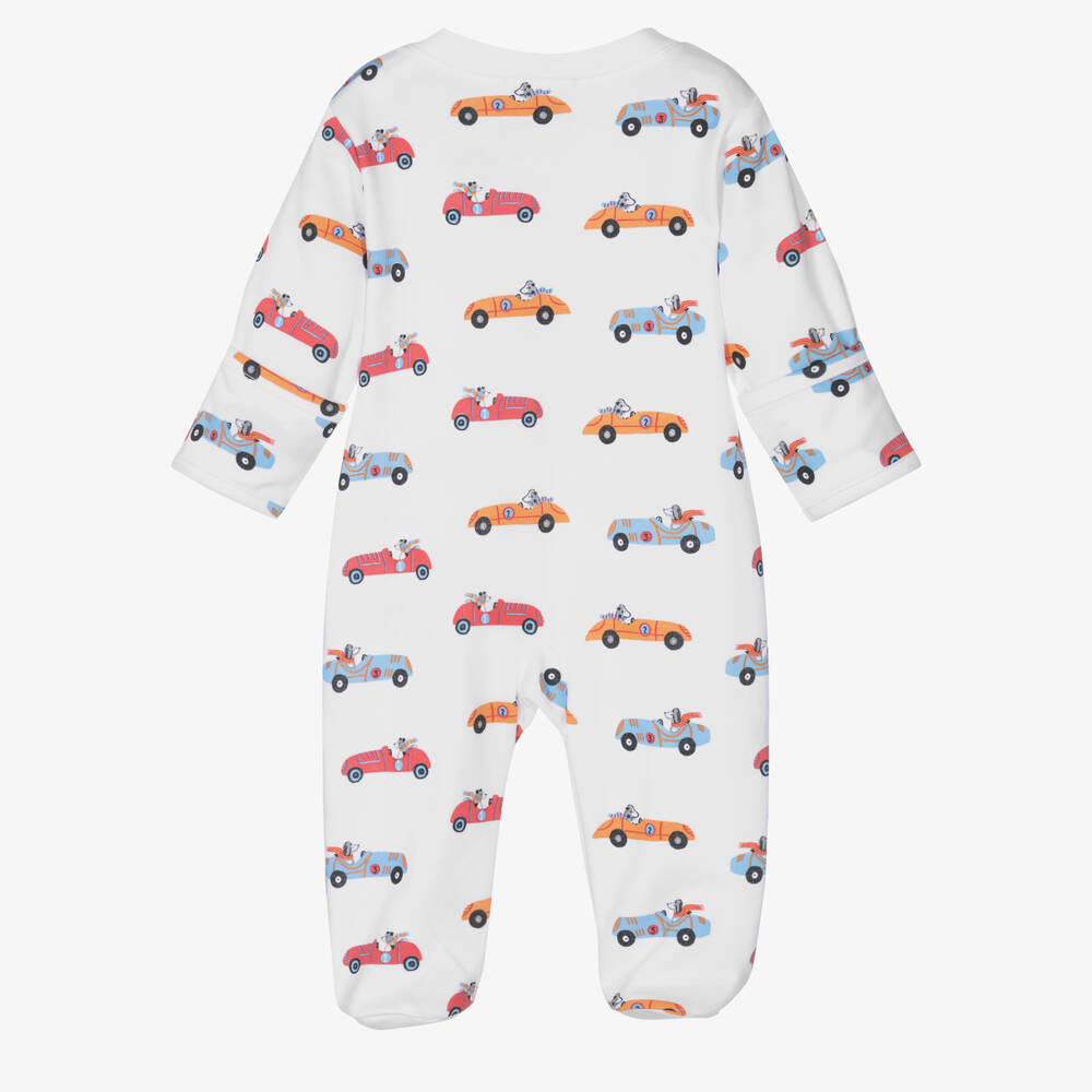Kissy Kissy-Boys White Speedway Pups Babygrow | Childrensalon Outlet