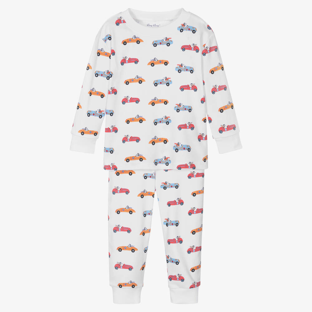 Kissy Kissy - Boys White Speedway Pups Cotton Pyjamas | Childrensalon