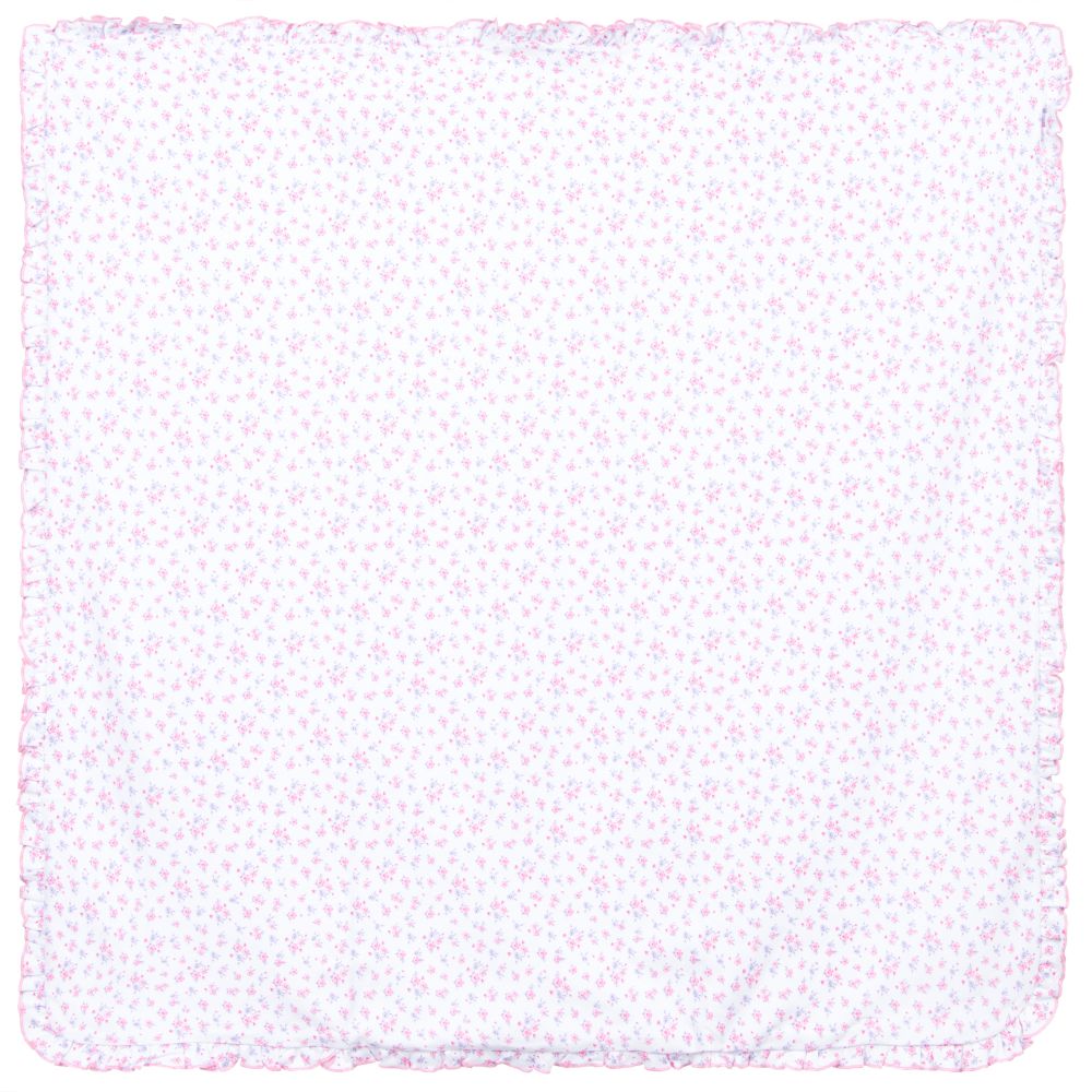 Kissy Kissy - بطانية قطن بيما لون  أبيض بطبعة ملونة (71سم) | Childrensalon