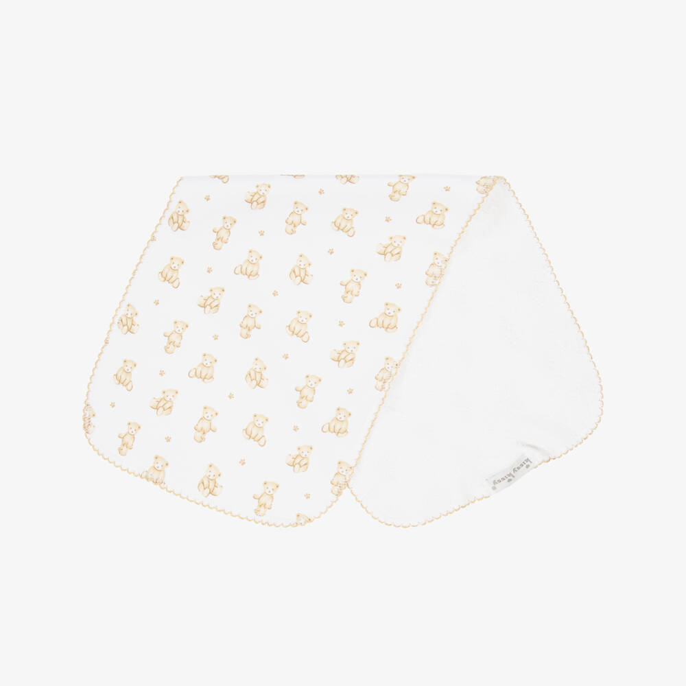 Kissy Kissy-Charming White Bear Burp Cloth | Childrensalon Outlet