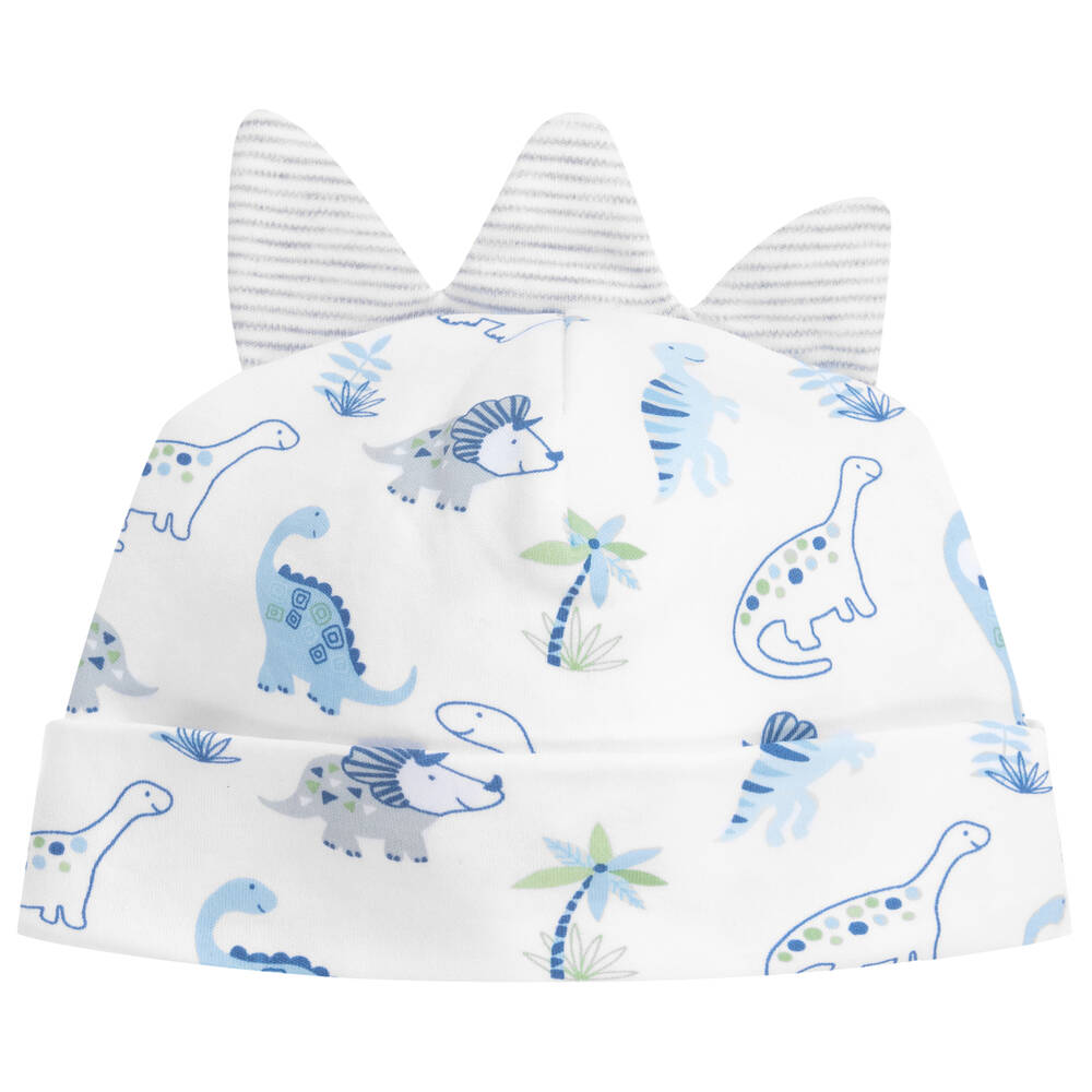 Kissy Kissy - قبعة قطن بيما لون أبيض وأزرق للأطفال | Childrensalon