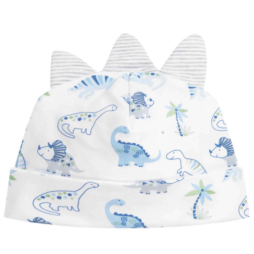 Kissy Kissy-قبعة قطن بيما لون أبيض وأزرق للأطفال | Childrensalon Outlet
