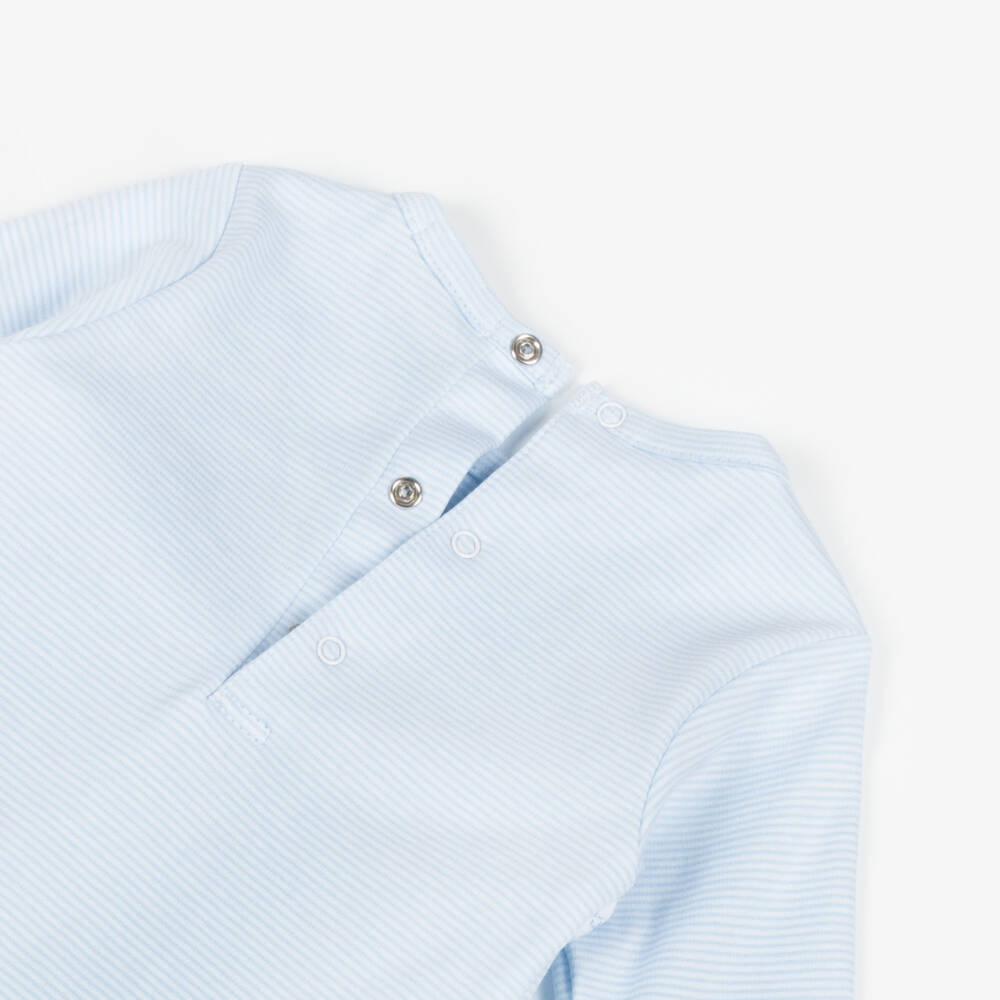 Kissy Kissy-Gentlemen's Sky Blue Pima Cotton Babysuit | Childrensalon Outlet